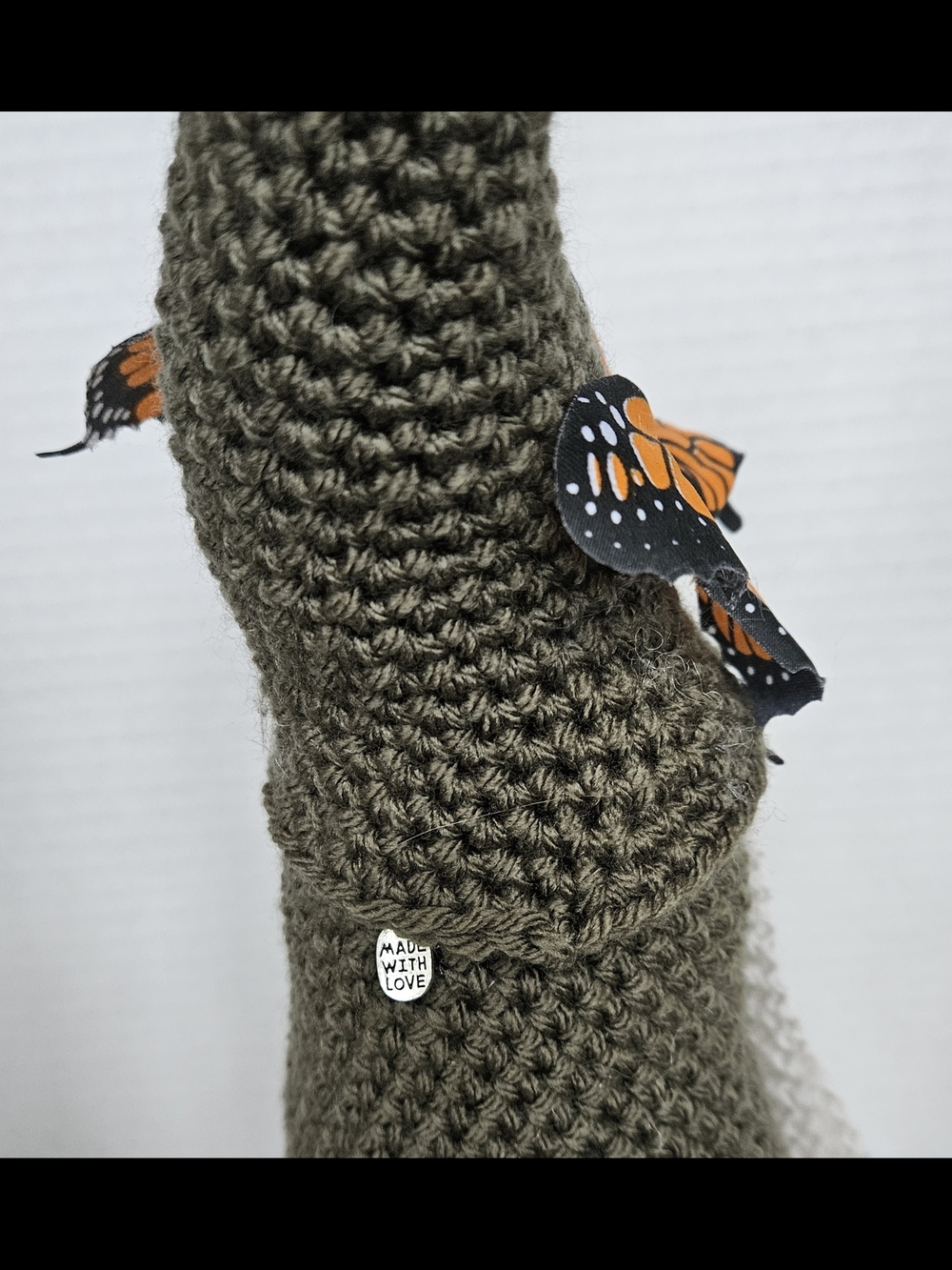 Handcrafted Garden Gnome with Olive Hat, Cream Beard & Orange Nose - Picture 6 of 7